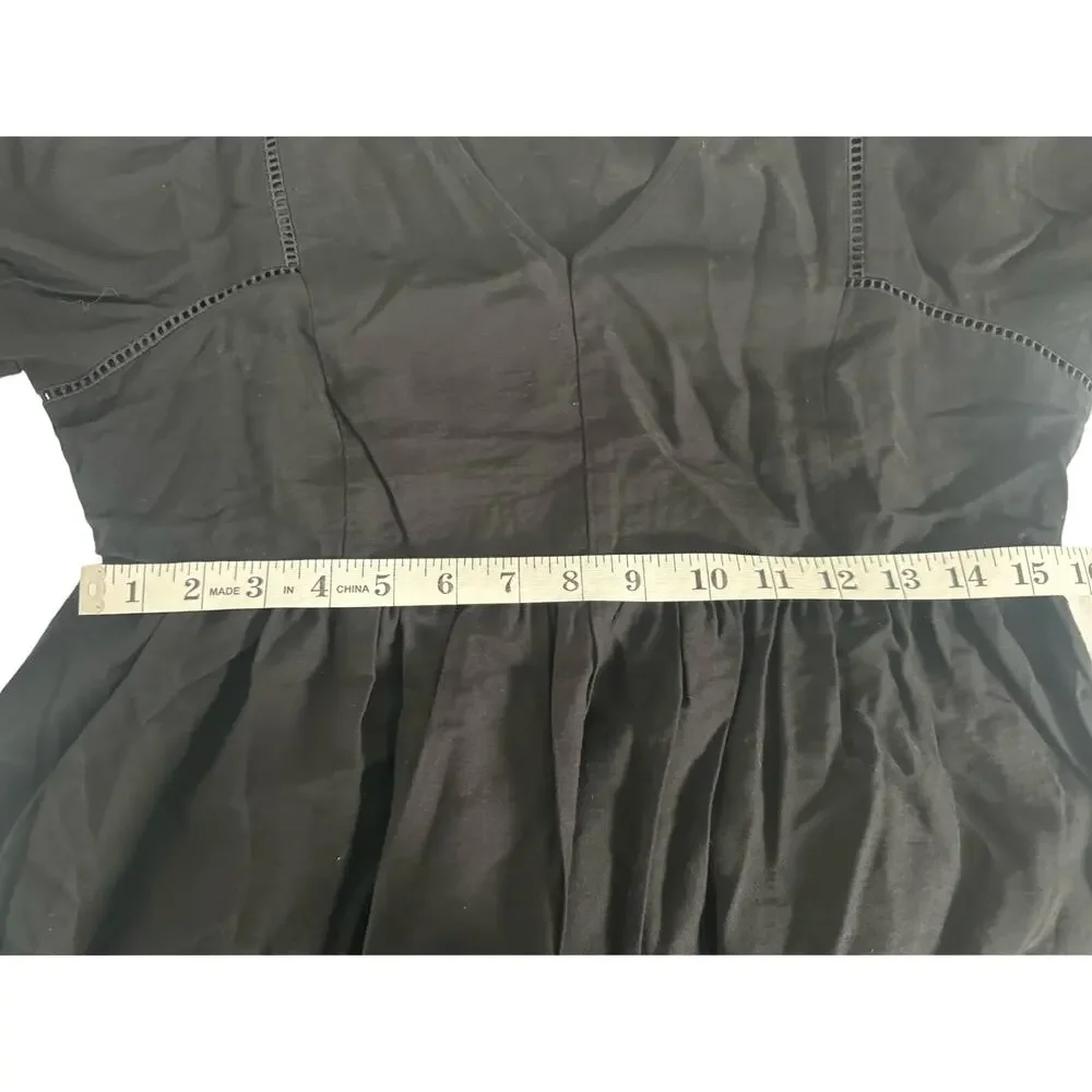 NWT Madewell‎ V-Neck Empire Midi Dress in Black Size S - Picture 15 of 16